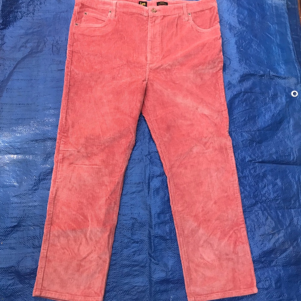 vintage 90s salmon pink corduroy lee trousers